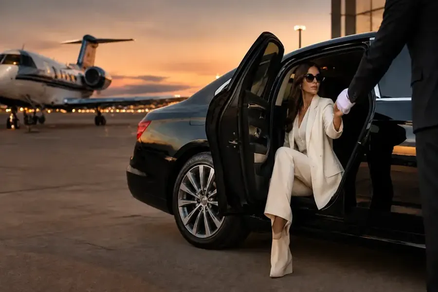 North Black Limousine chauffeur service at an airport, Toronto